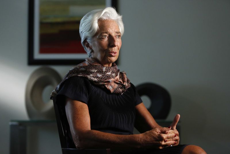 © Reuters. International Monetary Fund Managing Director Lagarde is interviewed by Reuters at IMF headquarters in Washington