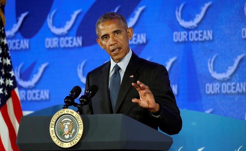 © Reuters. Obama speaks at the Our Ocean Conference in Washington