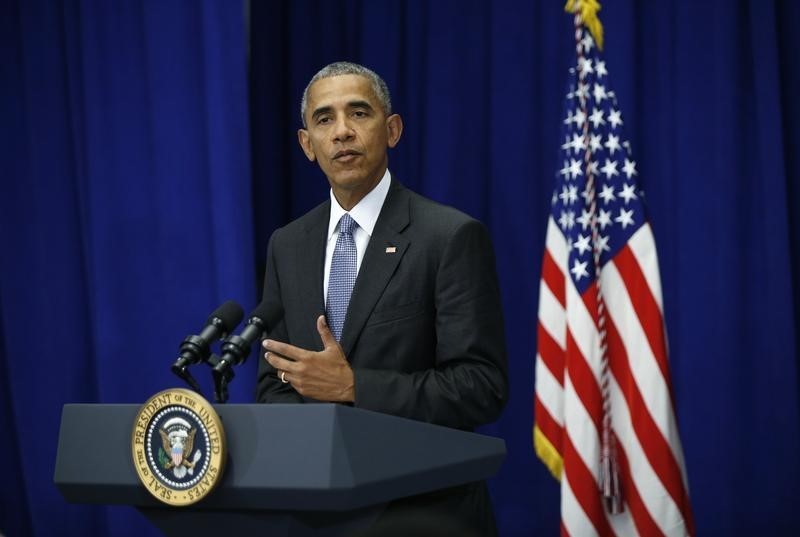 © Reuters. أوباما يأمل في إحراز تقدم بشأن معركة الموصل بحلول نهاية العام