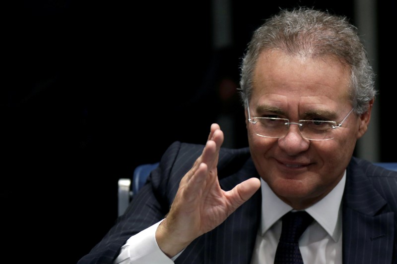 © Reuters. Renan, durante sessão do Senado