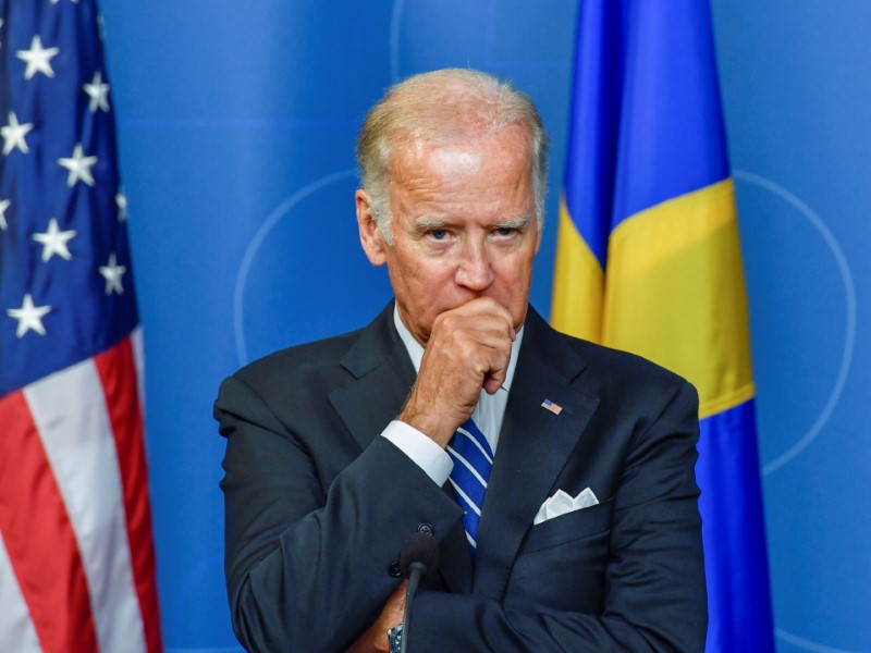 © Reuters. U.S. Vice President Joe Biden gestures during a news conference at the Swedish government offices, Rosenbad in Stockholm