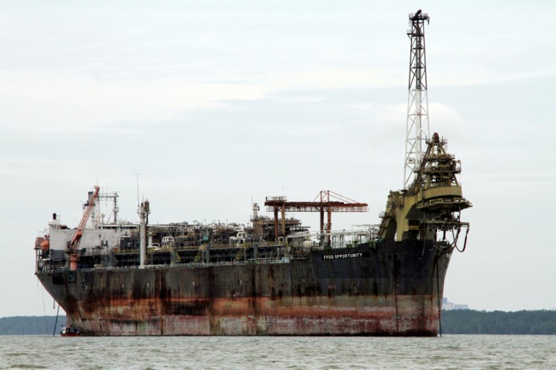 © Reuters. The laid-up FPSO Opportunity in the Johor river