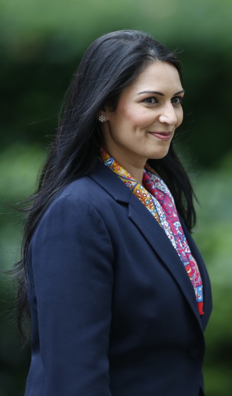 © Reuters. Britain's new International Development Secretary Priti Patel leaves Number 10 Downing Street in London