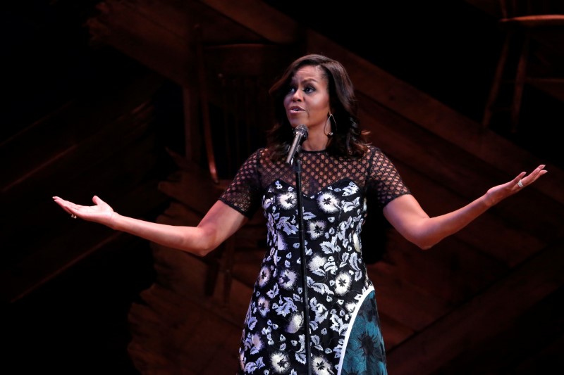 © Reuters. U.S. First Lady Michelle Obama hosts Broadway Shines A Light on Girls' Education at the Bernard B. Jacobs Theater in Manhattan, New York, U.S.
