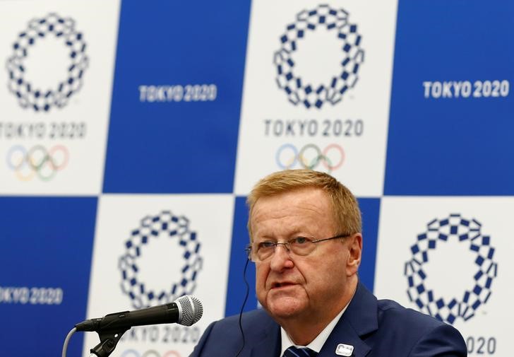 © Reuters. International Olympic Committee (IOC) Chairman of the Coordination Commission for the Tokyo 2020 Games John Coates speaks during a news conference in Tokyo