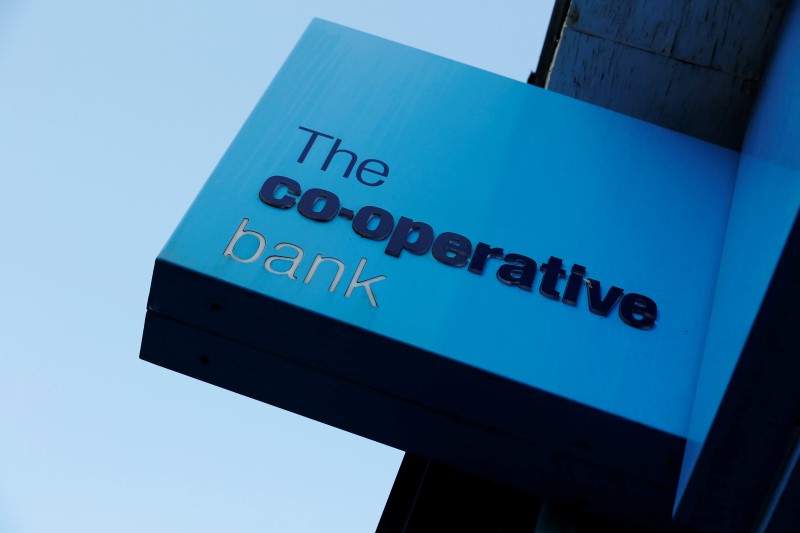 © Reuters. A sign is seen outside a branch of The Co-operative Bank in Brighton southern England