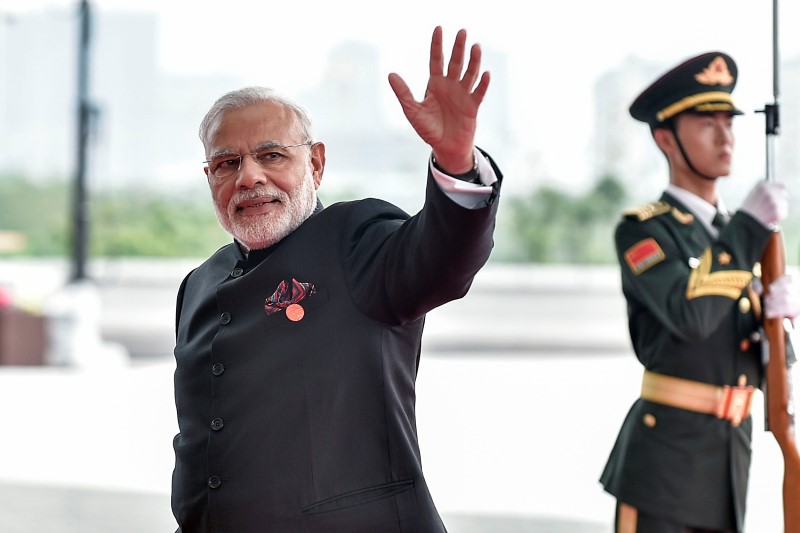 © Reuters. Prime Minister Narendra Modi of India arrives at the Hangzhou Exhibition Center to participate to G20 Summit, in Hangzhou
