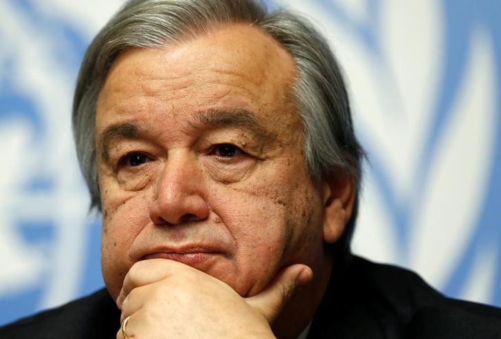 © Reuters. Guterres durante evento da ONU em Genebra