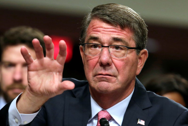© Reuters. Defense Secretary Ash Carter testifies before a Senate Armed Services Committee on Capitol Hill in Washington