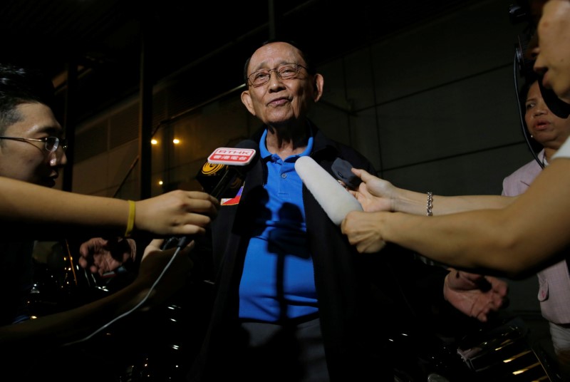 © Reuters. Ramos speaks to journalists as he arrives at Hong Kong International Airport