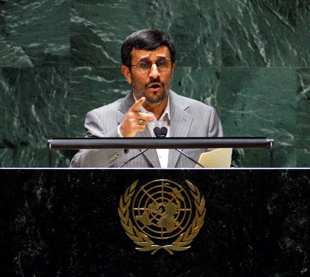 © Reuters. Ex-presidente do Irã Mahmoud Ahmadinejad durante discurso em Nova York