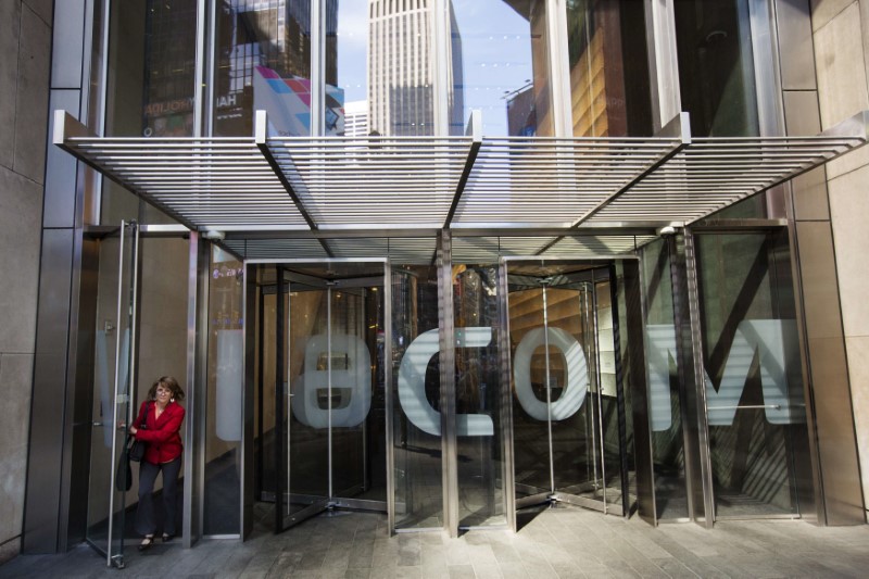 © Reuters. A woman exits the Viacom Inc. headquarters in New York