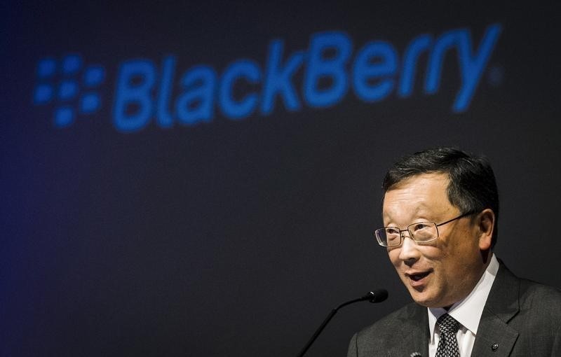 © Reuters. Blackberry CEO Chen speaks during their annual general meeting for shareholders in Waterloo