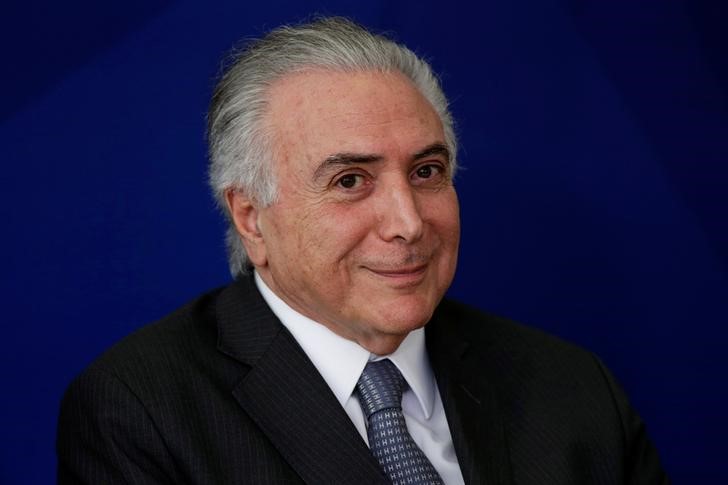 © Reuters. Presidente Michel Temer durante cerimônia no Palácio do Planalto, em Brasília