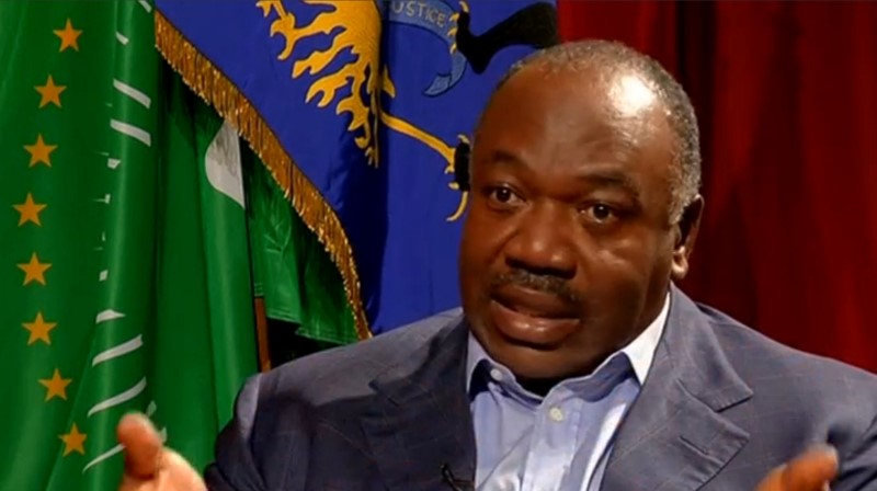 © Reuters. A still image from video shows Gabon President Ali Bongo being interviewed in Libreville