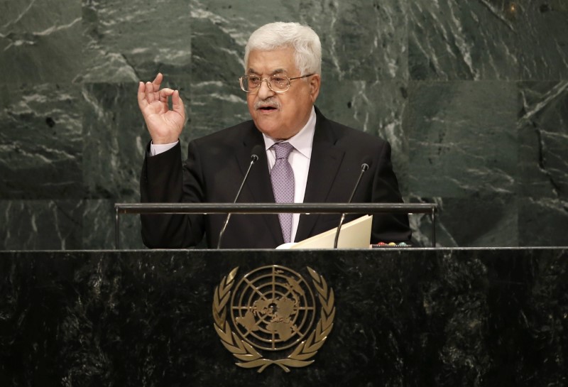 © Reuters. Presidente palestino, Mahmoud Abbas, durante discurso na Assembleia Geral da ONU, em Nova York