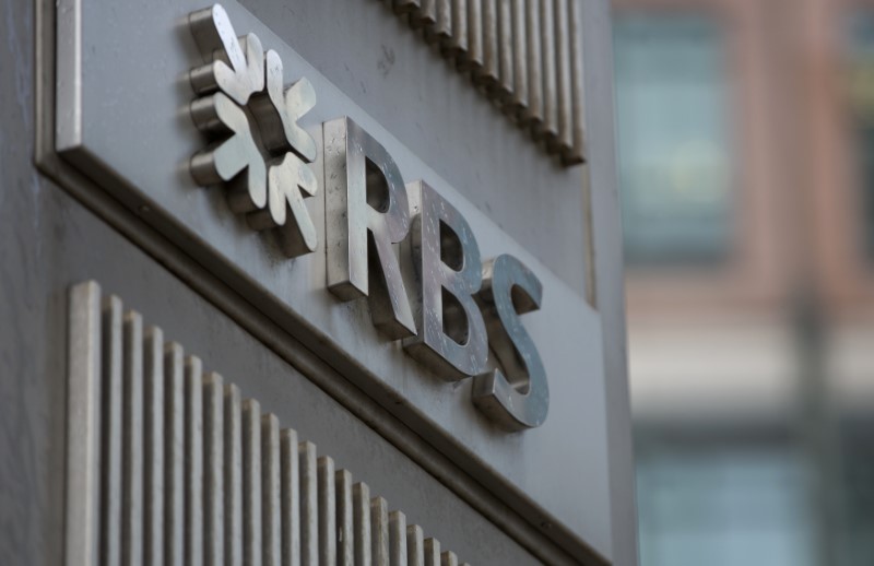 © Reuters. The logo of the Royal Bank of Scotland is seen at an office in London