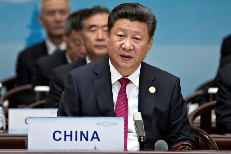 © Reuters. China’s President Xi Jinping speaks during the opening ceremony of the G20 Summit in Hangzhou