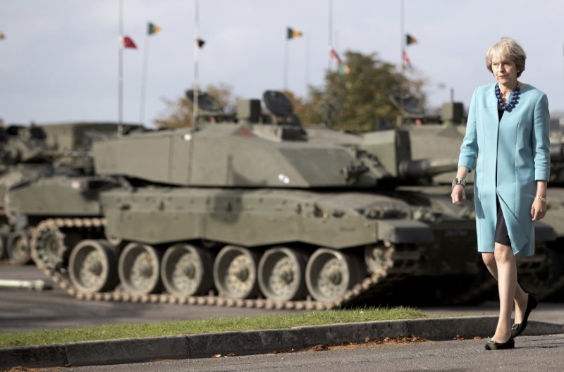 © Reuters. Theresa May Visits A Military Base In Salisbury