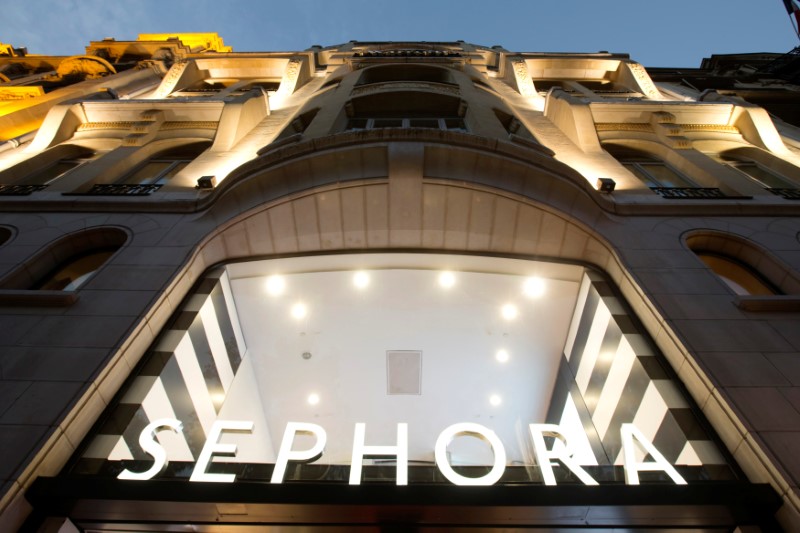 © Reuters. File photo of general view showing the facade of the Sephora store on the Champs Elysees Avenue in Paris