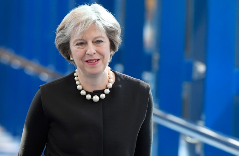 © Reuters. Britain's Prime Minister Theresa May arrives at the annual Conservative Party Conference in Birmingham