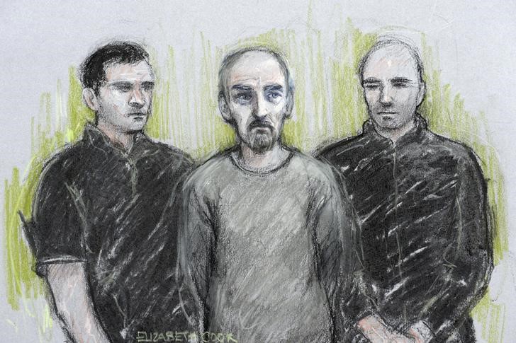 © Reuters. A court artist sketch shows Thomas Mair appearing at Westminster Magistrates' Court in London