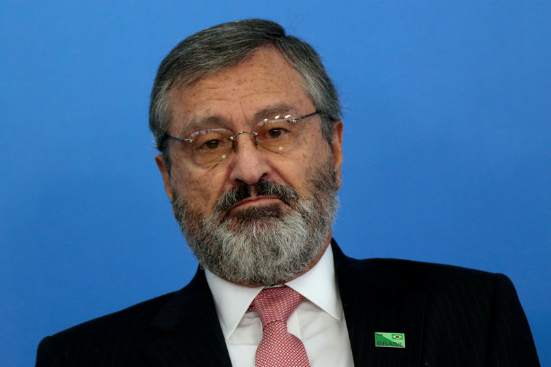 © Reuters. File Photo: Brazil's Transparency Minister Torquato Jardim looks on during a news conference at the Planalto Palace in Brasilia