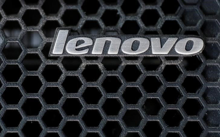 © Reuters. A Lenovo logo is seen at the computer in Kiev