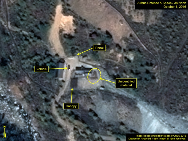 © Reuters. Satellite image of the area around North Korea's Punggye-Ri nuclear test site