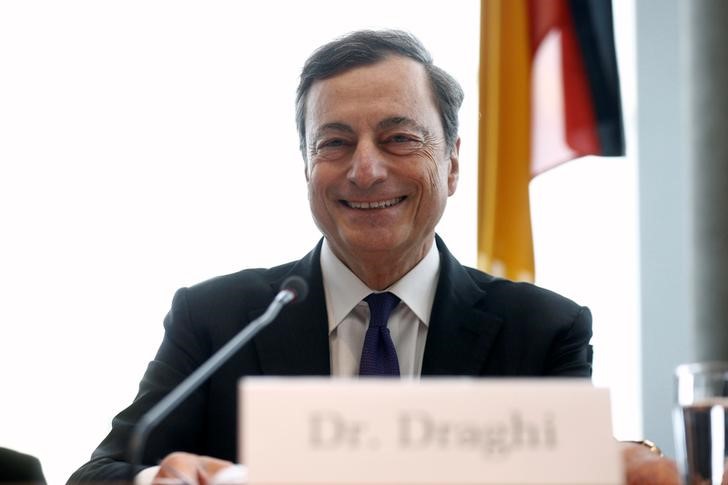 © Reuters. Il presidente della Banca Centrale Europea Mario Draghi