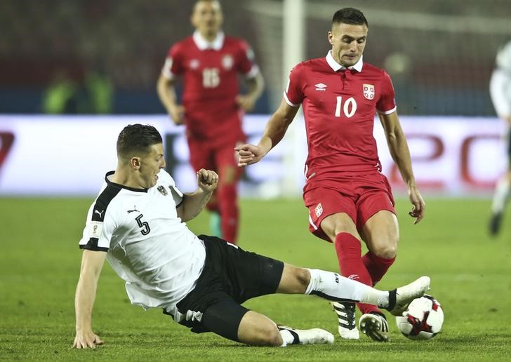 © Reuters. Serbia v Austria - 2018 World Cup Qualifying European Zone - Group D