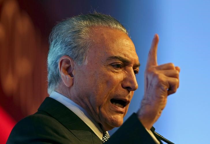 © Reuters. Presidente Michel Temer discursa em evento em São Paulo