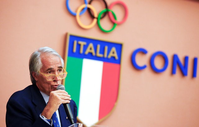 © Reuters. Presidente do Comitê Olímpico da Itália, Giovanni Malago, durante evento em Roma