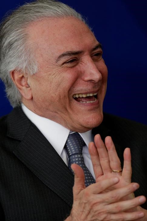 © Reuters. Presidente Michel Temer durante cerimônia no Palácio do Planalto em Brasília, Brasil