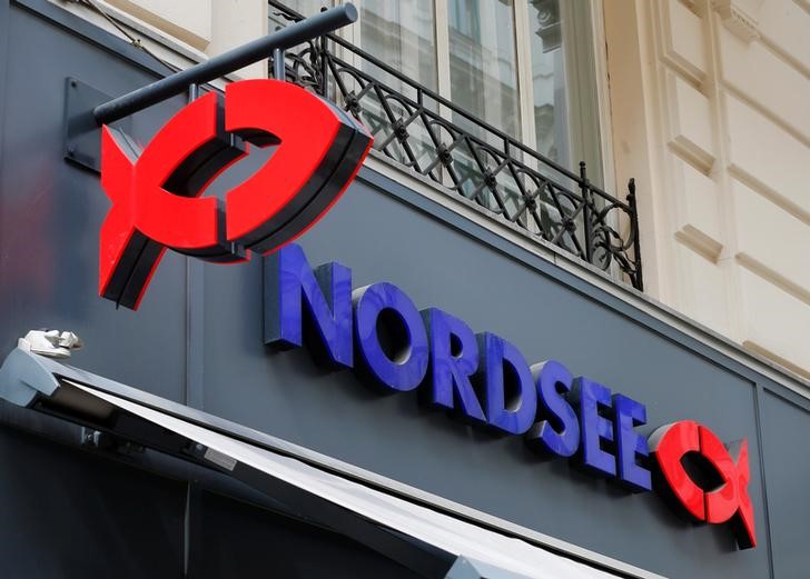 © Reuters. The logo of fastfood chain Nordsee specialized in seafood is seen at a branch in Vienna