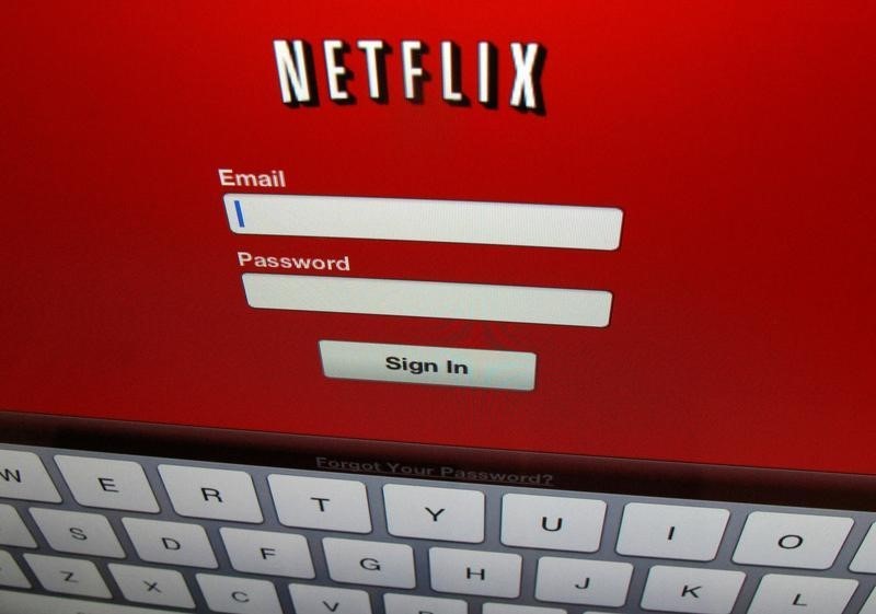 © Reuters. The Netflix sign on is shown on an ipad in  Encinitas