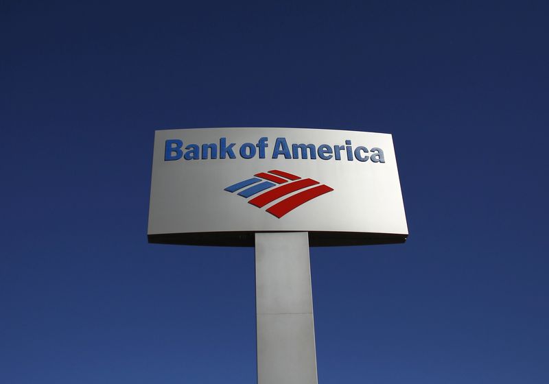 © Reuters. A Bank of America sign is displayed outside a branch in Tucson, Arizona