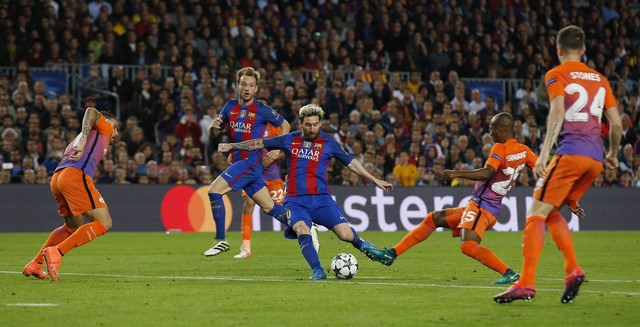 © Reuters. El Barça golea al Manchester City en Champions y el Atlético gana al Rostov