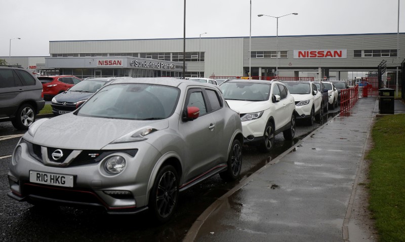 © Reuters. A Nissan logo is pictured at a car dealership in Sunderland