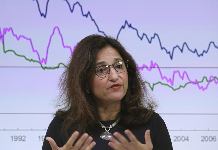© Reuters. Bank of England Deputy Governor Minouche Shafik delivers a speech at a financial markets event in the City of London, in London, Britain