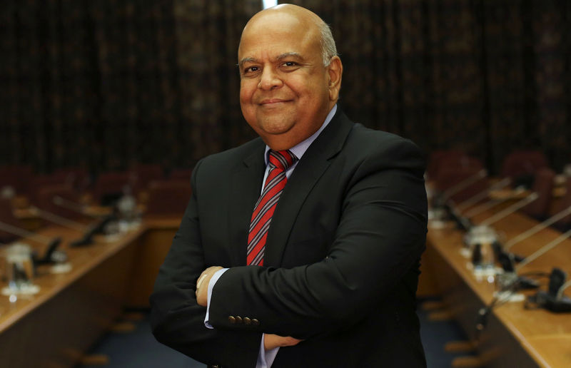 © Reuters. South African finance minister Pravin Gordhan poses for a photograph in Pretoria, after speaking via video link to a Thomson Reuters investment conference in Cape Town South Africa