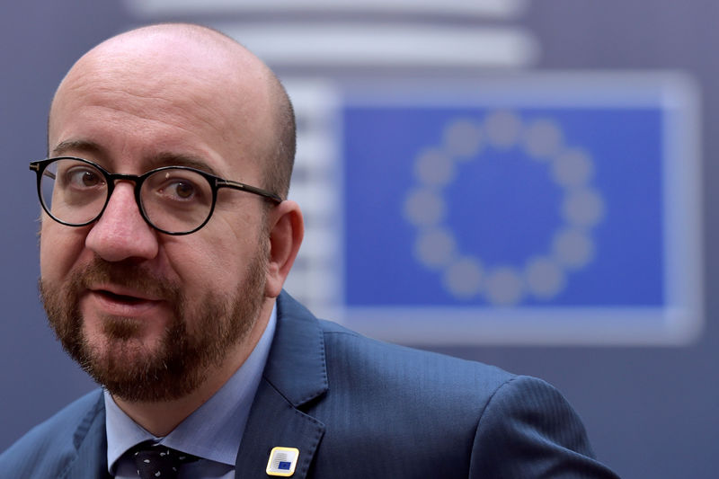 © Reuters. Belgium's PM Michel arrives at the EU summit in Brussels