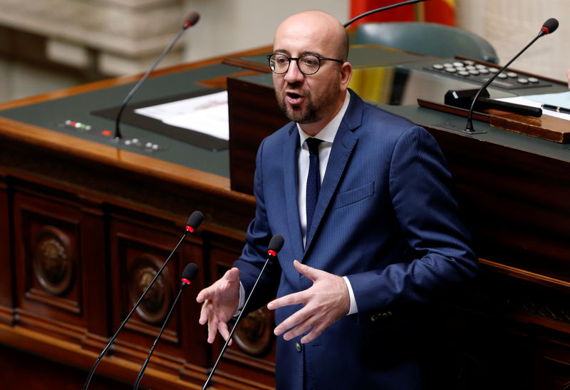 © Reuters. Primeiro-ministro da Bélgica, Charles Michel, durante sessão parlamentar em Bruxelas
