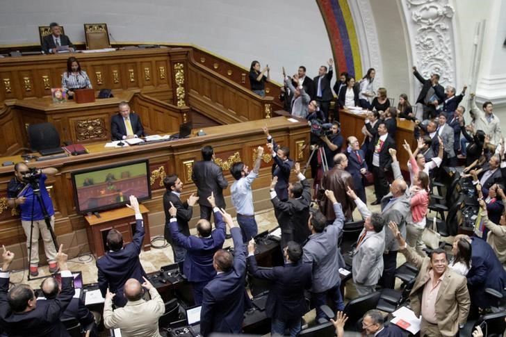 © Reuters. A general view of Venezuela's National Assembly during a session in Caracas