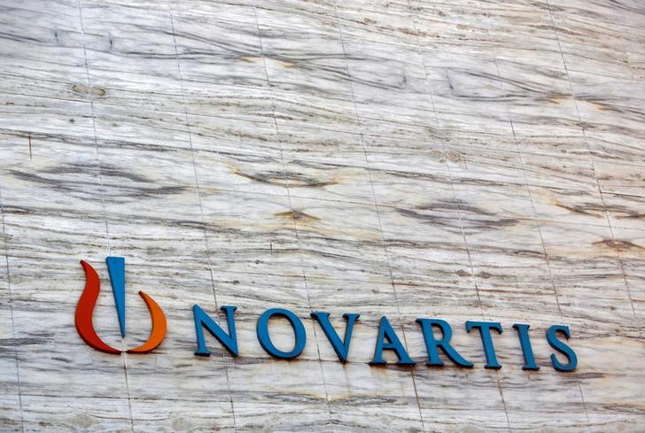 © Reuters. A Novartis logo is pictured on its headquarters building in Mumbai