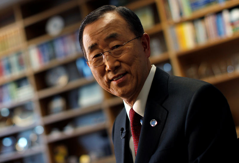 © Reuters. Secretário-geral da ONU, Ban Ki-Moon, durante entrevista à Reuters em Nova York