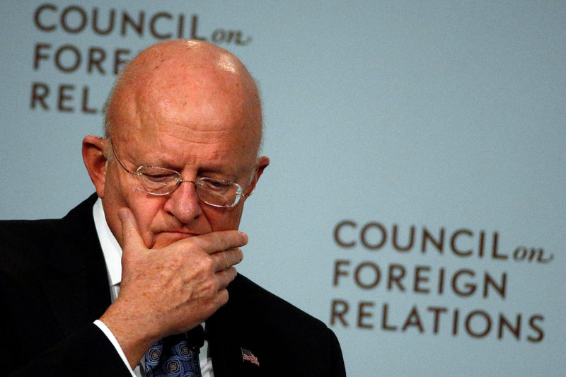 © Reuters. James Clapper, Director of National Intelligence speaks at the Council on Foreign Relations in New York