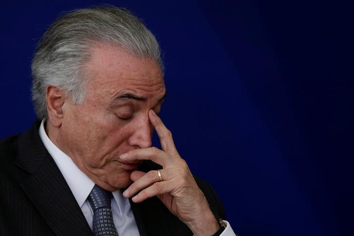 © Reuters. Presidente Michel Temer durante cerimônia no Palácio do Planalto, em Brasília