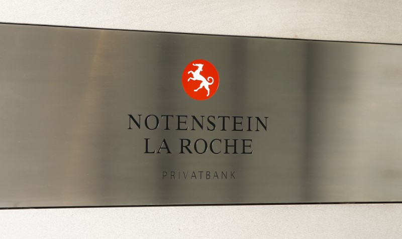 © Reuters. The logo of Notenstein Notenstein La Roche Private Bank AG is seen in Zurich