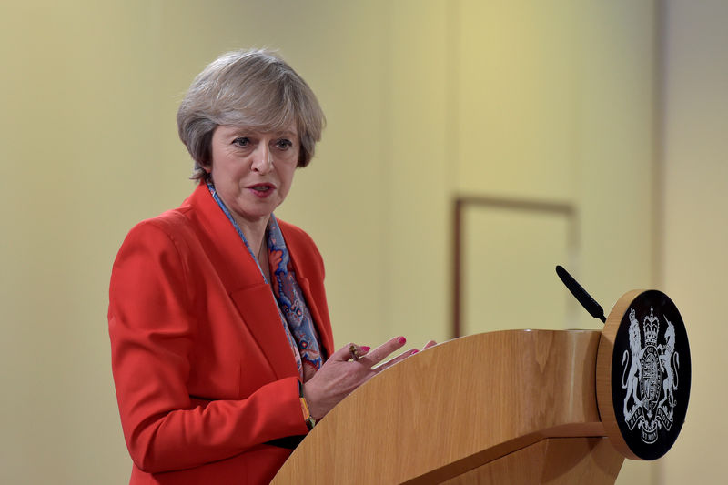 © Reuters. Britain's PM Theresa May holds a news conference after the EU summit in Brussels